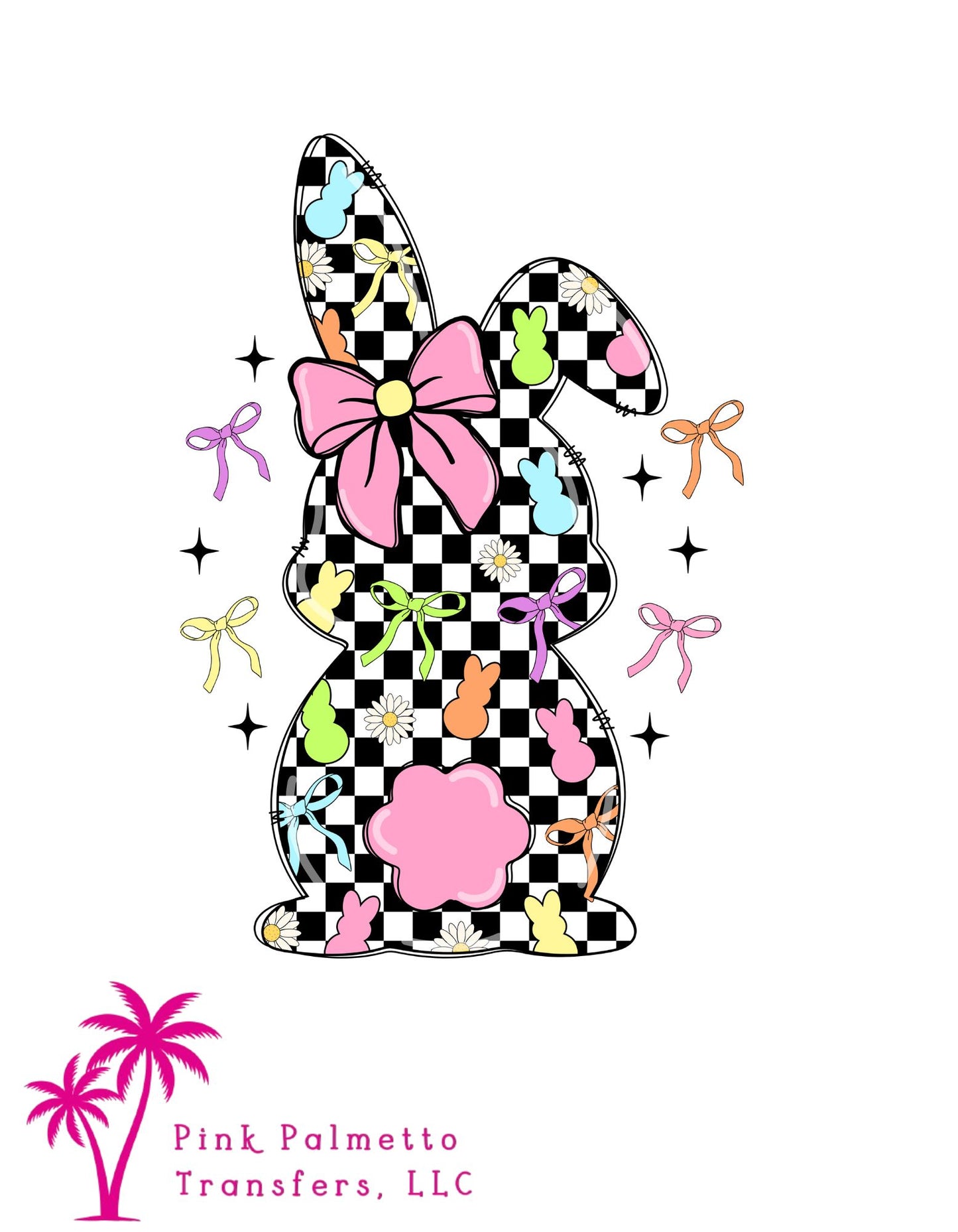 Checkered Bunny 12" DTF Transfer