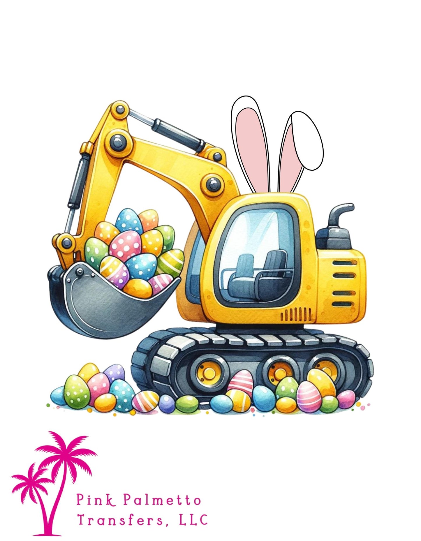 Easter Bulldozer 8" DTF Transfer