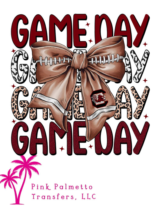 Carolina Gameday Bow 10" DTF Transfer