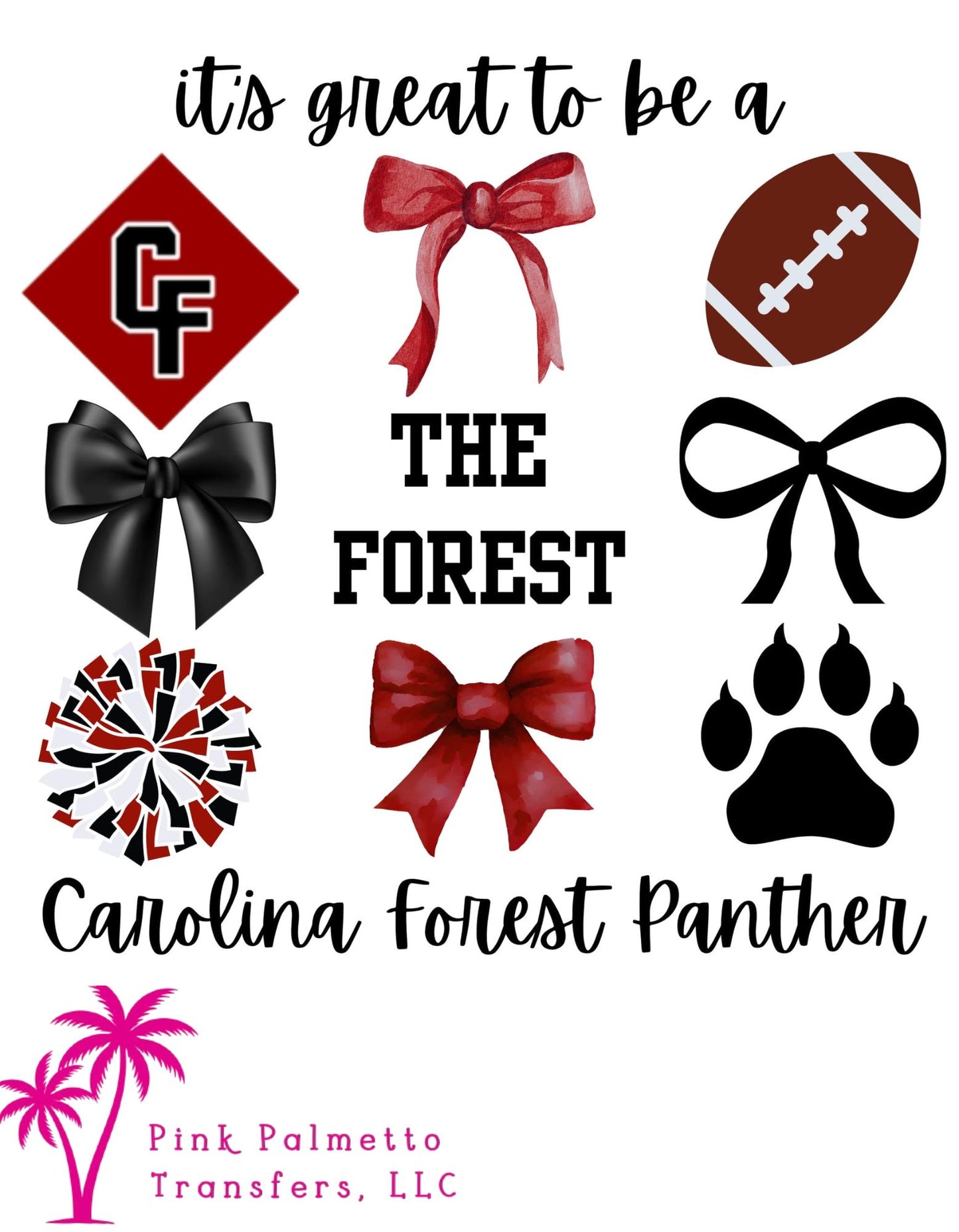 Carolina Forest Panther 12" DTF Transfer