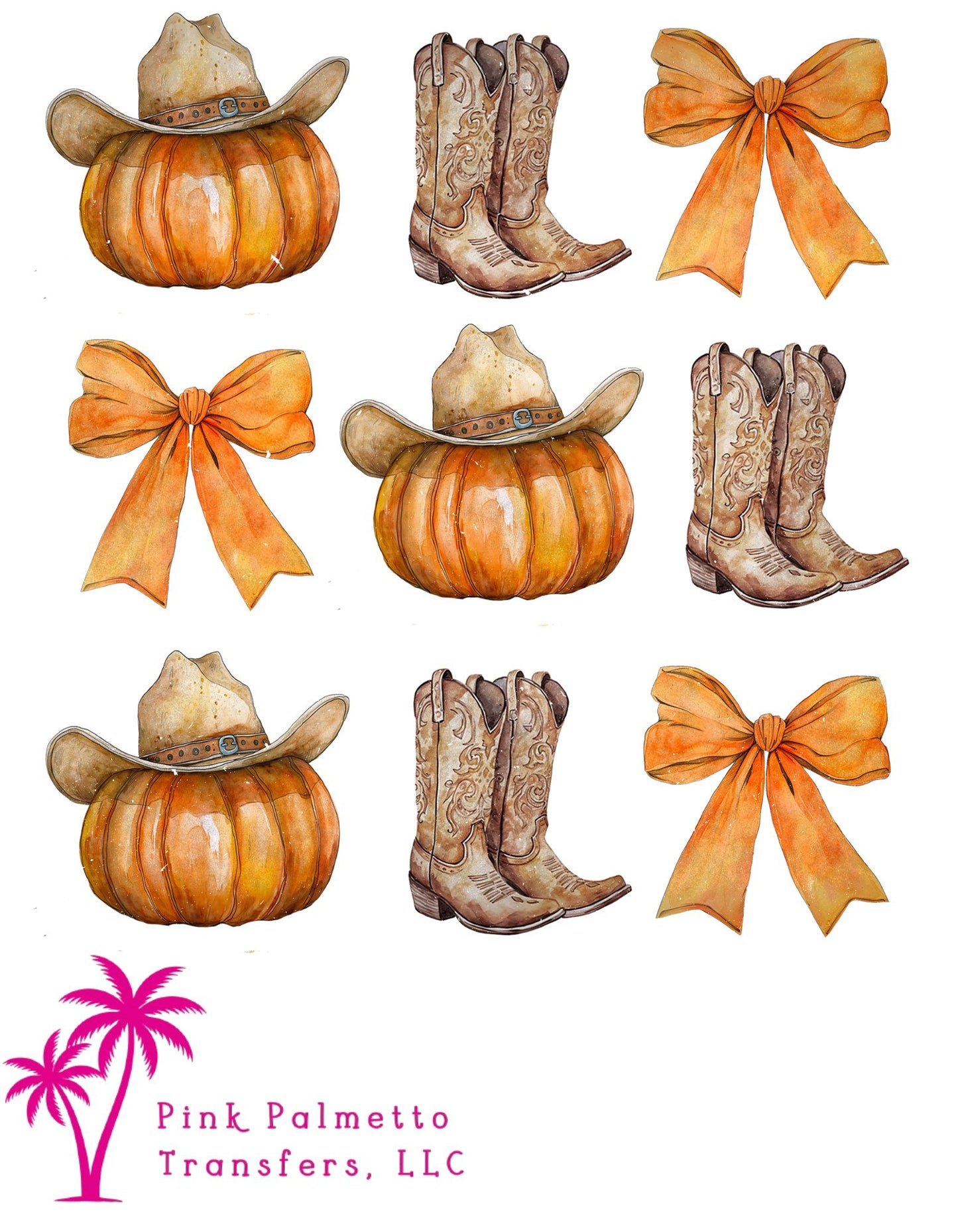 Fall Pumpkins and Boots DTF Transfer