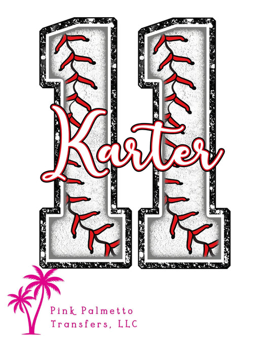Karter Baseball 12" DTF Transfer