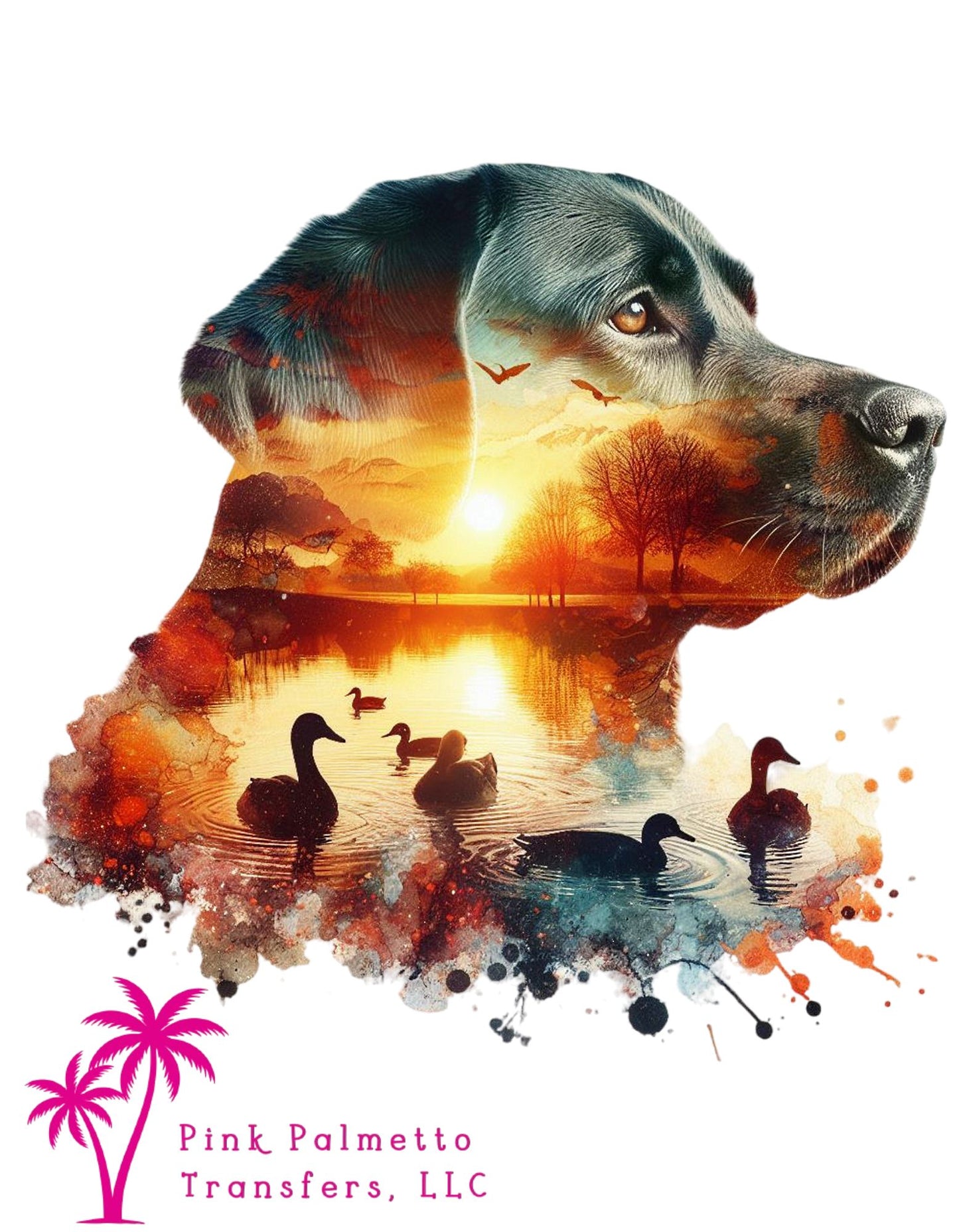 Lab Duck Hunting 12" DTF Transfer