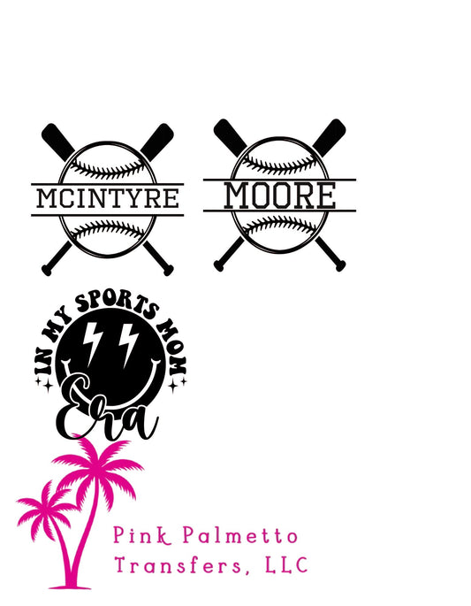 Baseball Front Pocket 4" Bundle DTF Transfers