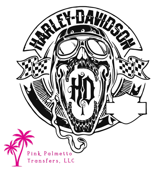 Black Harley Davidson Racer 12" DTF Transfer