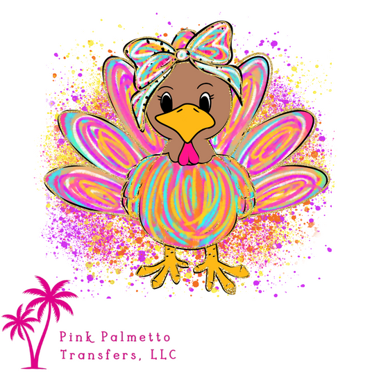 Colorful Turkey 10" DTF Transfer