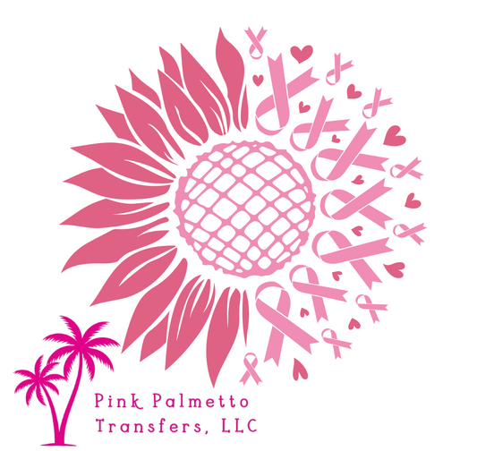 Breast Cancer Sunflower 10" DTF Transfer