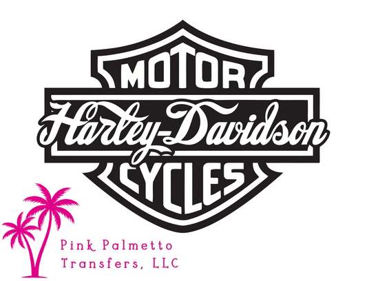 Black Harley Davidson 4.5" DTF Transfer