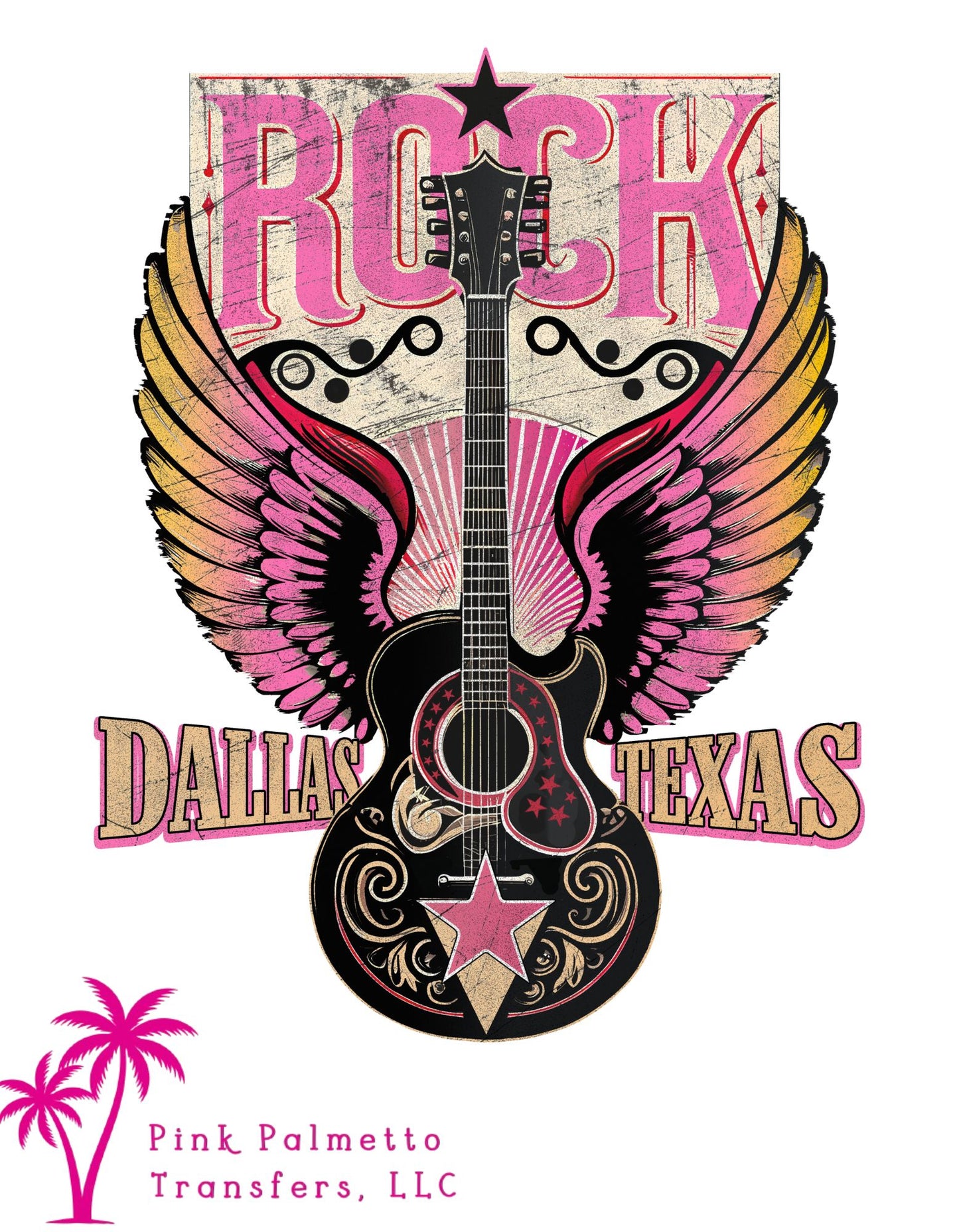Rock Dallas Texas 12" DTF Transfer