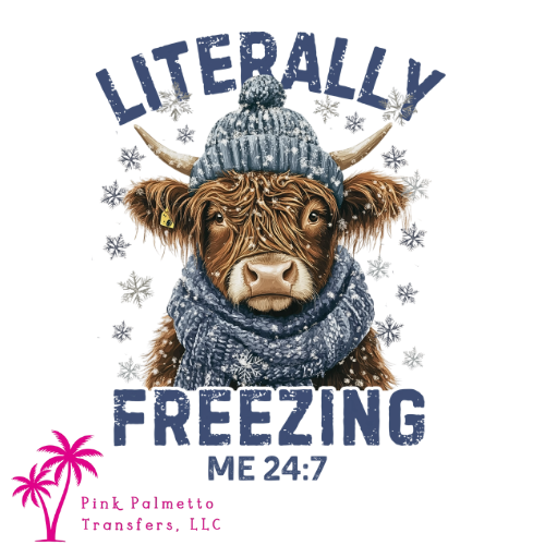 Cow Literally Freezing 12" DTF Transfer