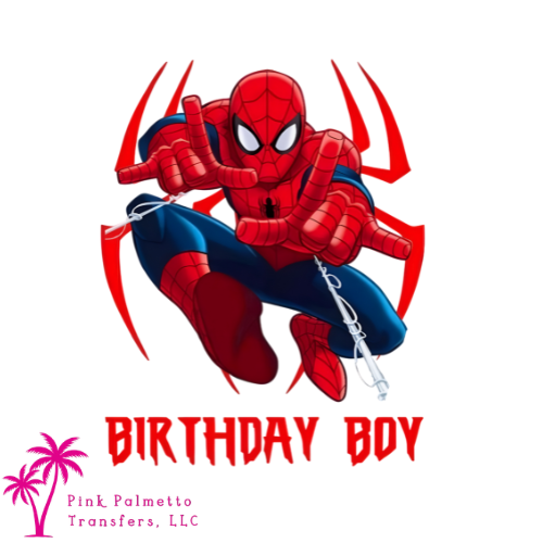 Custom Spiderman Birthday Boy 8" DTF Transfer