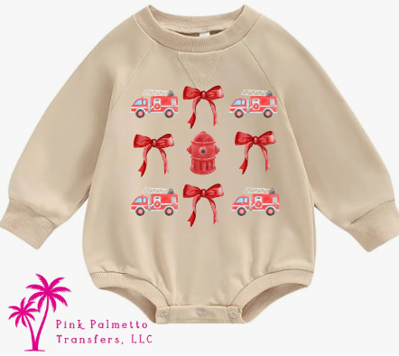 Firetruck Longsleeve Bubble Onesie