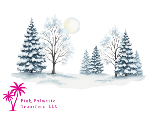 Snowy Trees 10" DTF Transfer