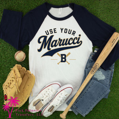 Marucci Raglan White/Navy Sleeve Unisex Shirt