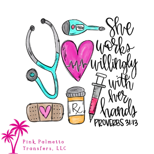 She Works Willingly 12" DTF Transfer