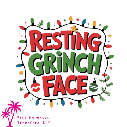 Resting Grinch Face 10" DTF Transfer