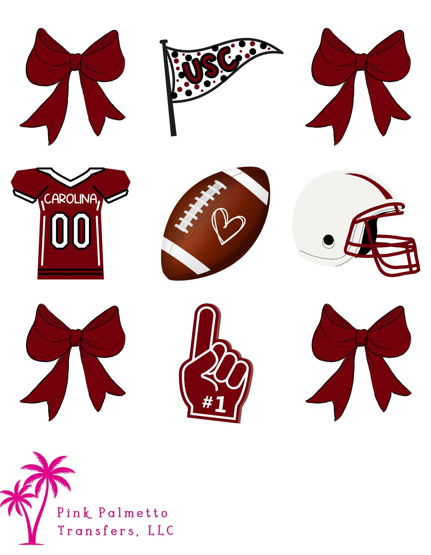 USC Football and Bow 12" DTF Transfer