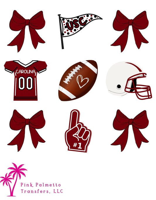 USC Football and Bow 12" DTF Transfer
