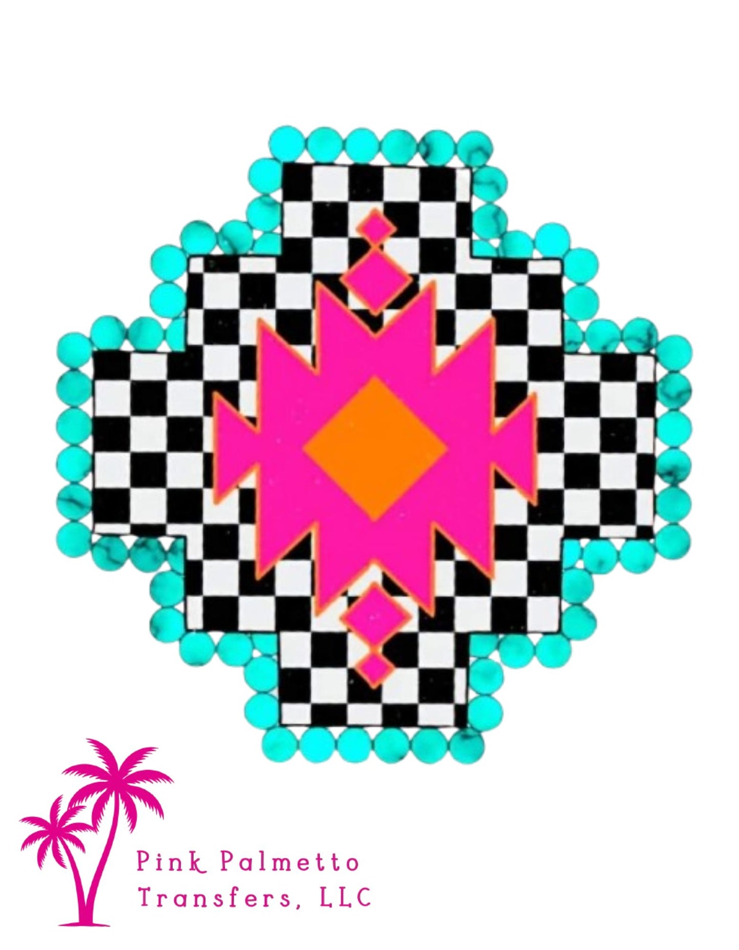Checkered Pink Sqaure 12" DTF Transfer