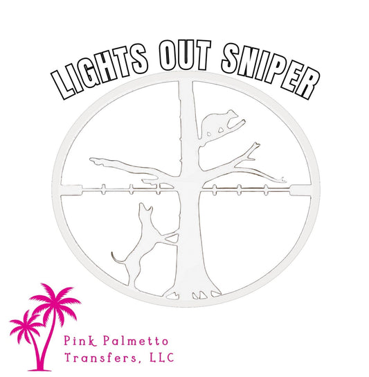 Lights Out Sniper White 12" DTF Transfer