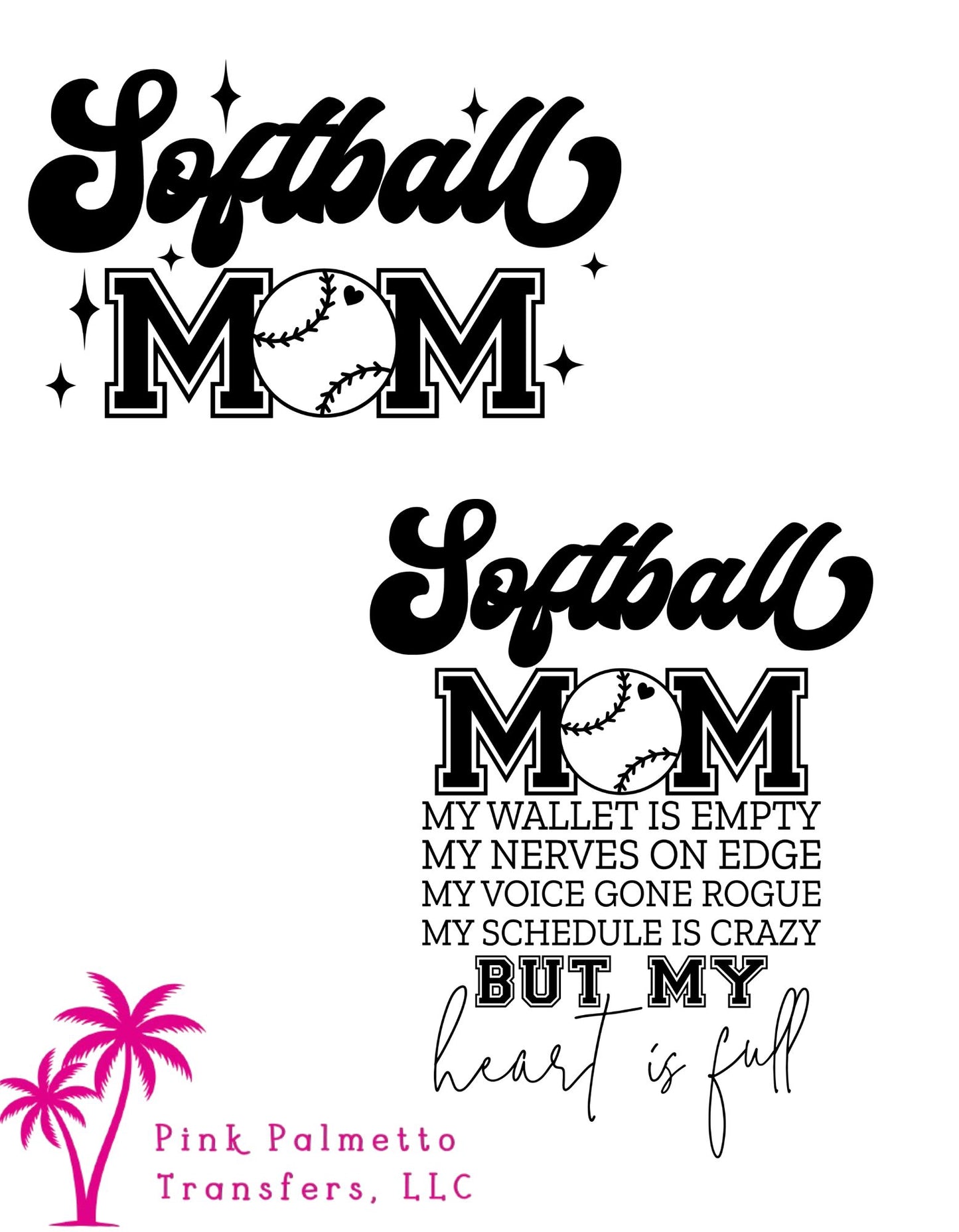 Softball Mom Bundle 4" and 12" DTF Transfers