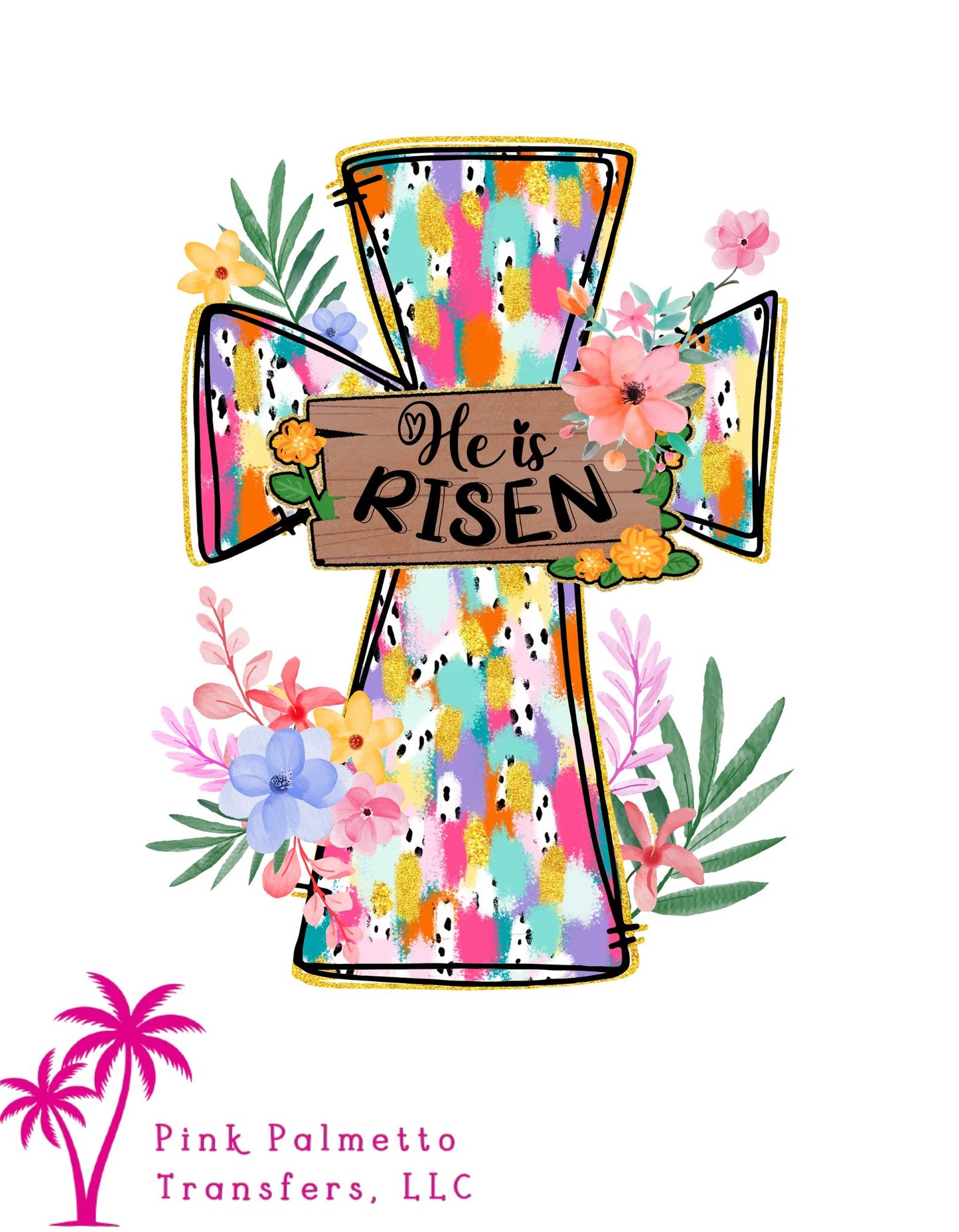Colorful Cross 12" DTF Transfer