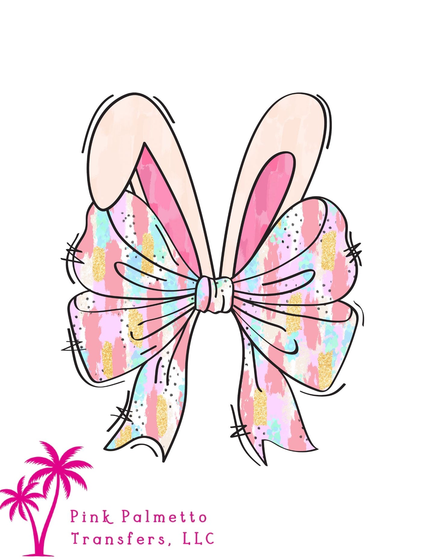 Easter Bunny Ears/Bow 10" DTF Transfer