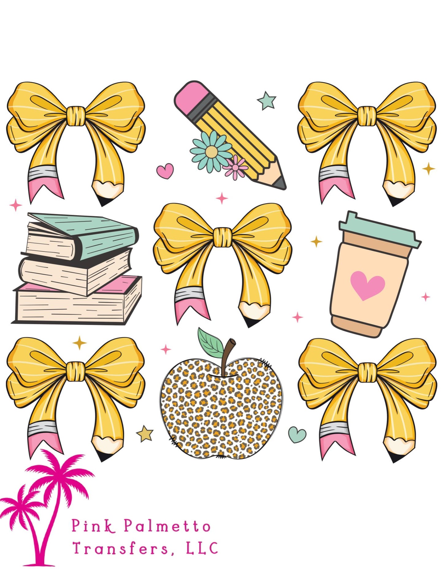 Books and Bows 12" DTF Transfer
