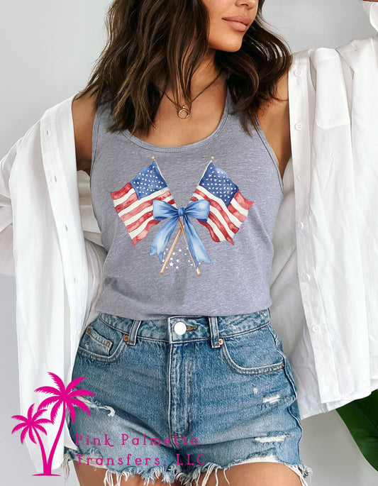 American Flag/Bow Racerback Tank