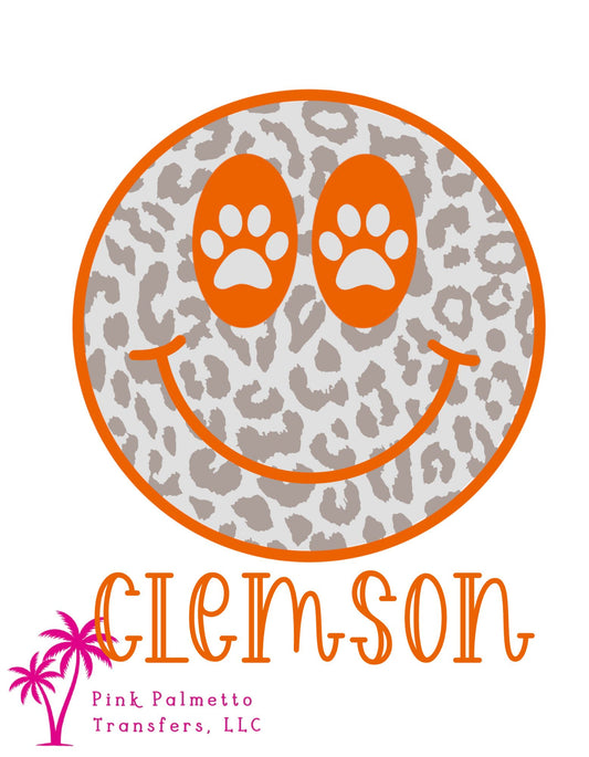 Clemson Smiley 10" DTF Transfer