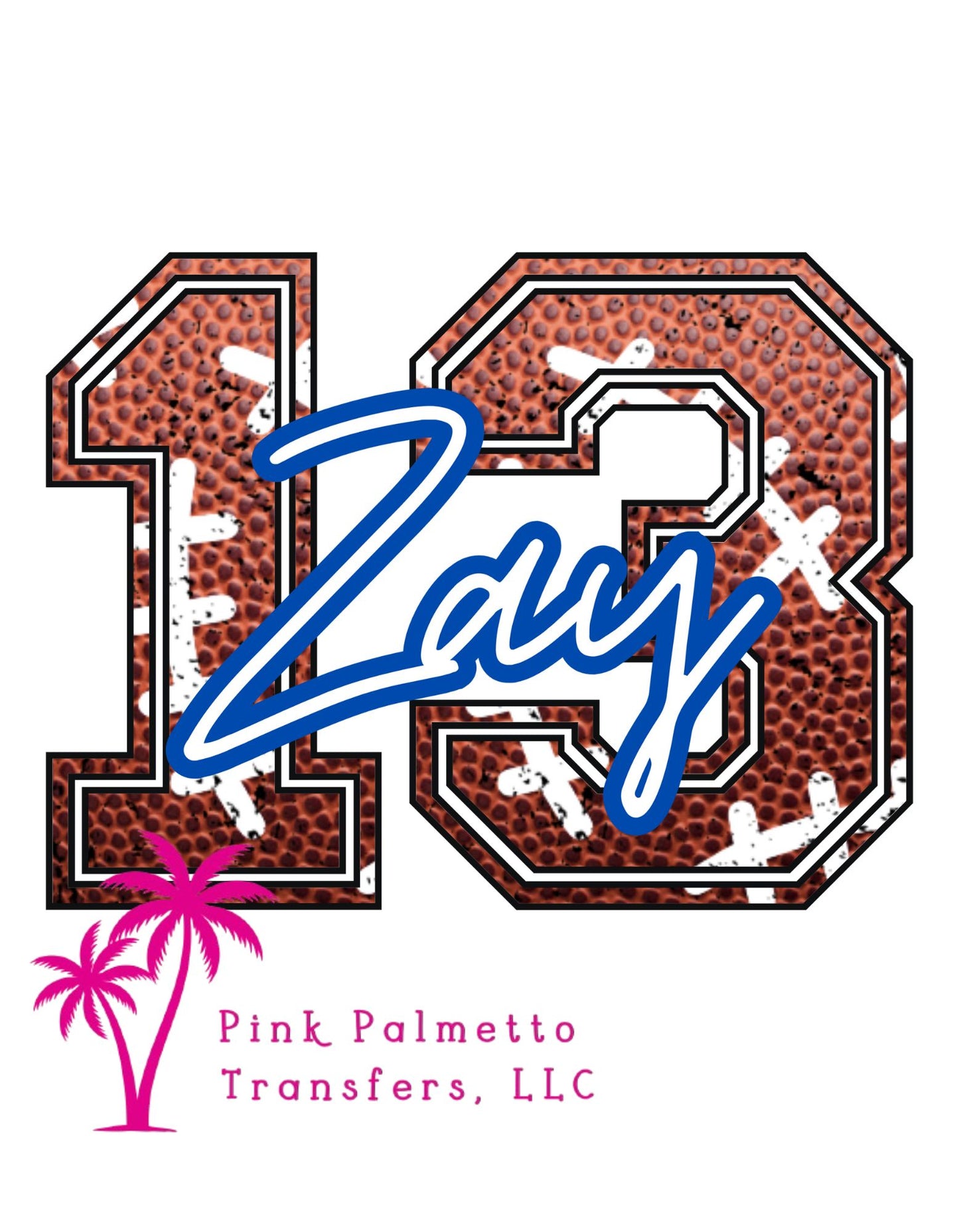 Zay Football Custom 12" DTF Transfer