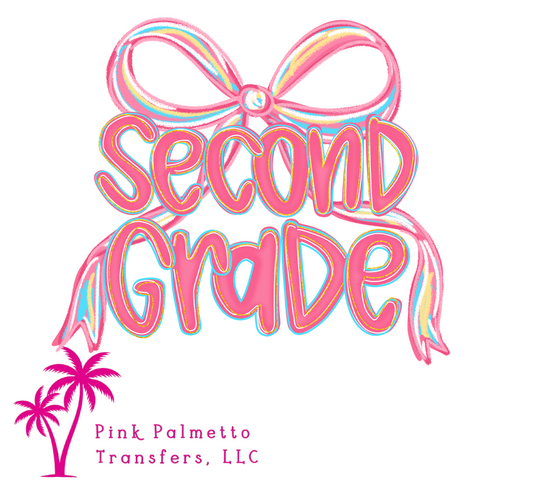 Second Grade Bow 8" DTF Transfer