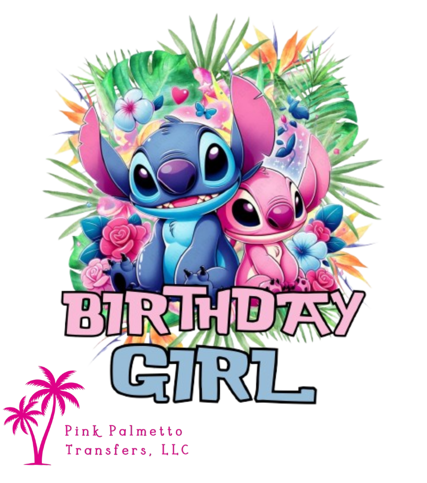 Stitch Birthday Girl 8" DTF Transfer