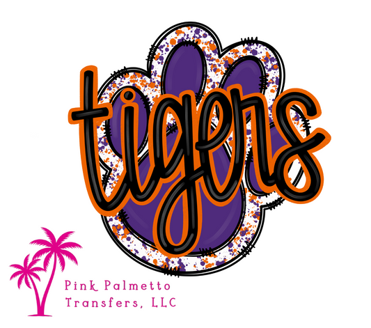 Clemson Tiger Paw 12" DTF Transfer