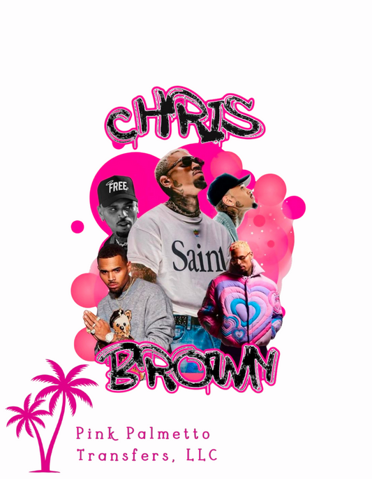 Chris Brown Black Lettering 12" DTF Transfer