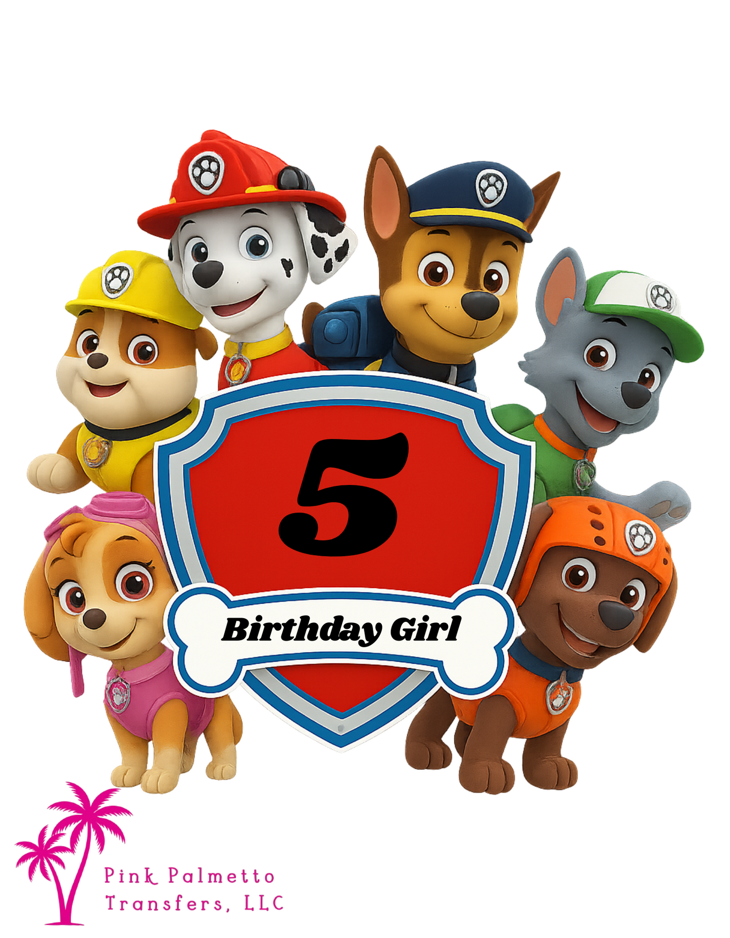 Custom Paw Patrol 8" DTF Transfer