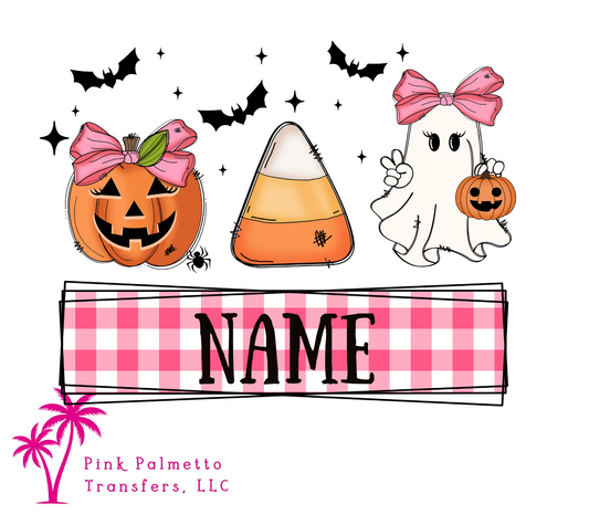 Custom Candy Corn Girl Name 7" DTF Transfer