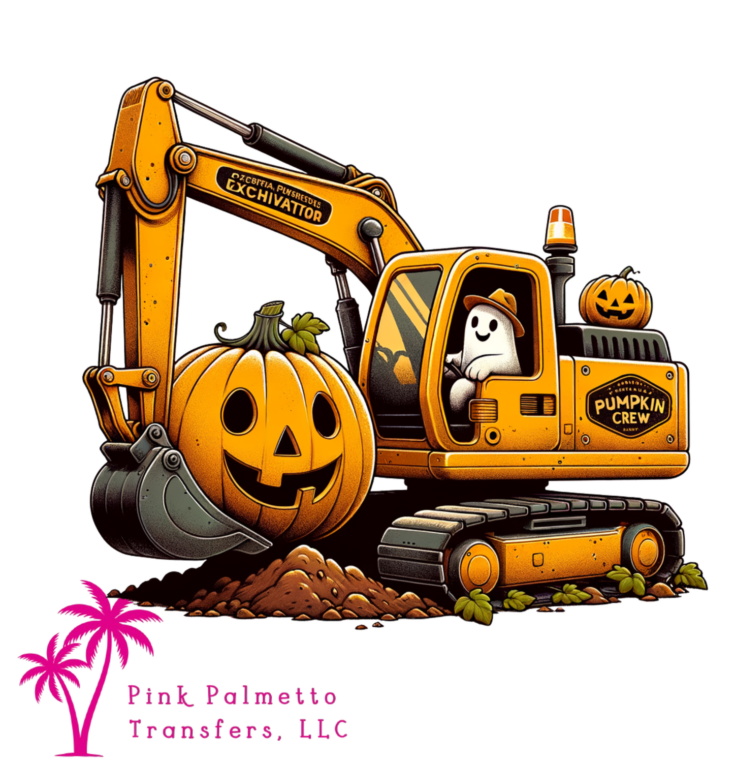 Excavator Halloween 8" DTF Transfer