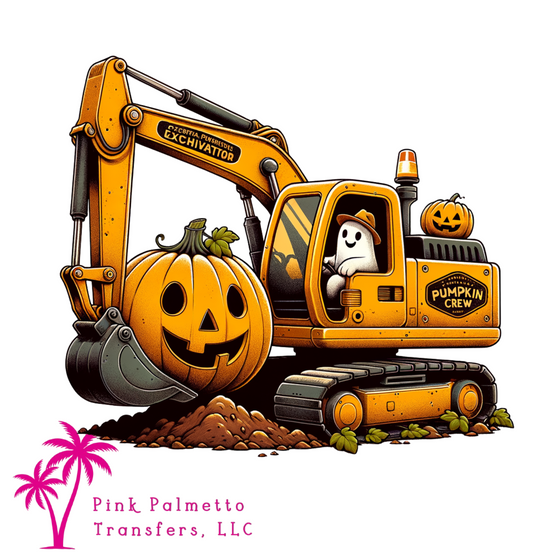 Excavator Halloween 8" DTF Transfer