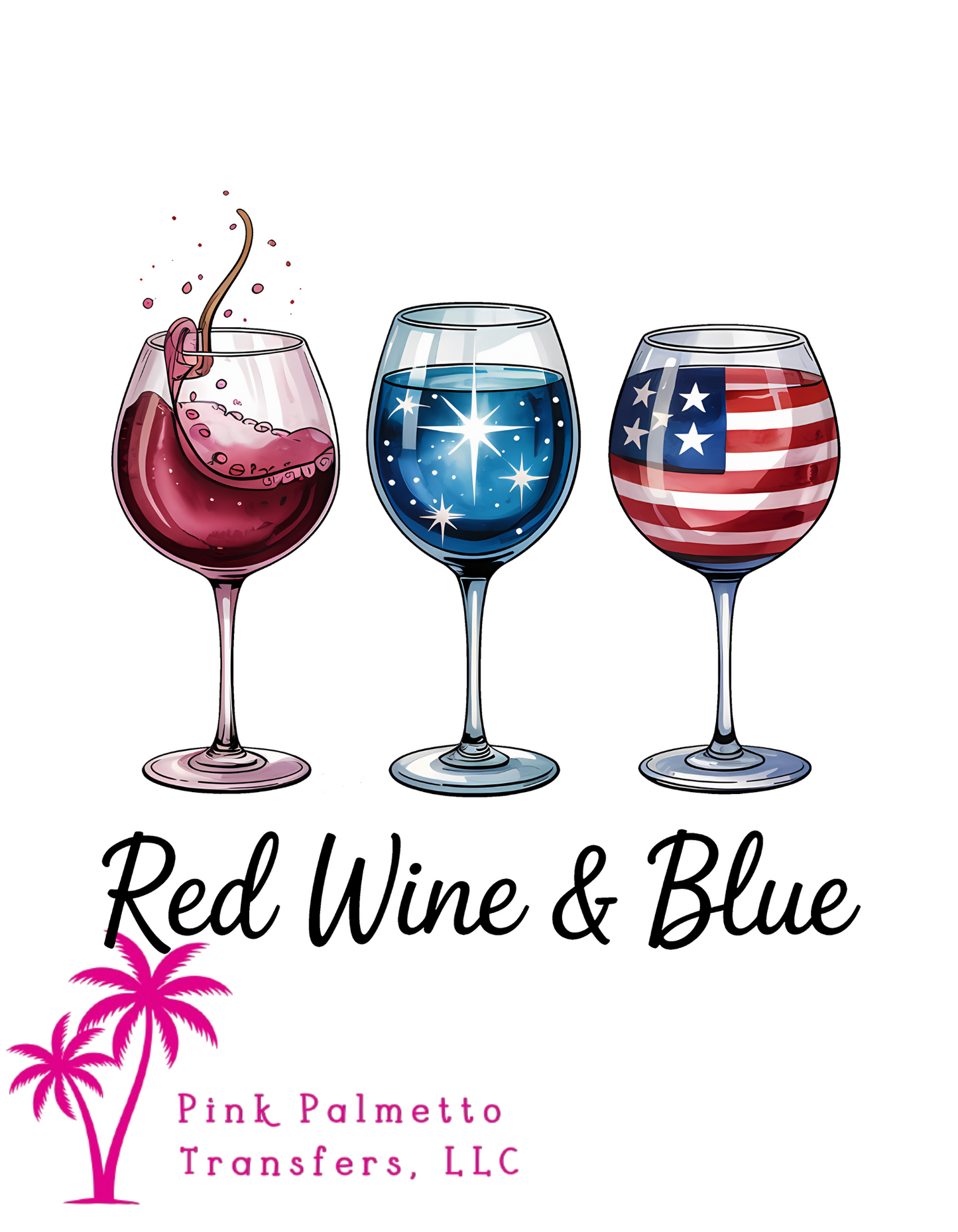 Red, Wine, and Blue 12" DTF Transfer