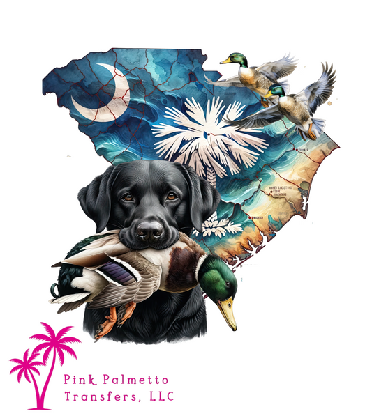 SC Black Lab and Duck 8" DTF Transfer