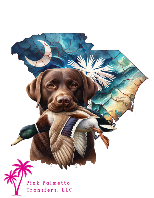 SC Chocolate Lab 8" DTF Transfer