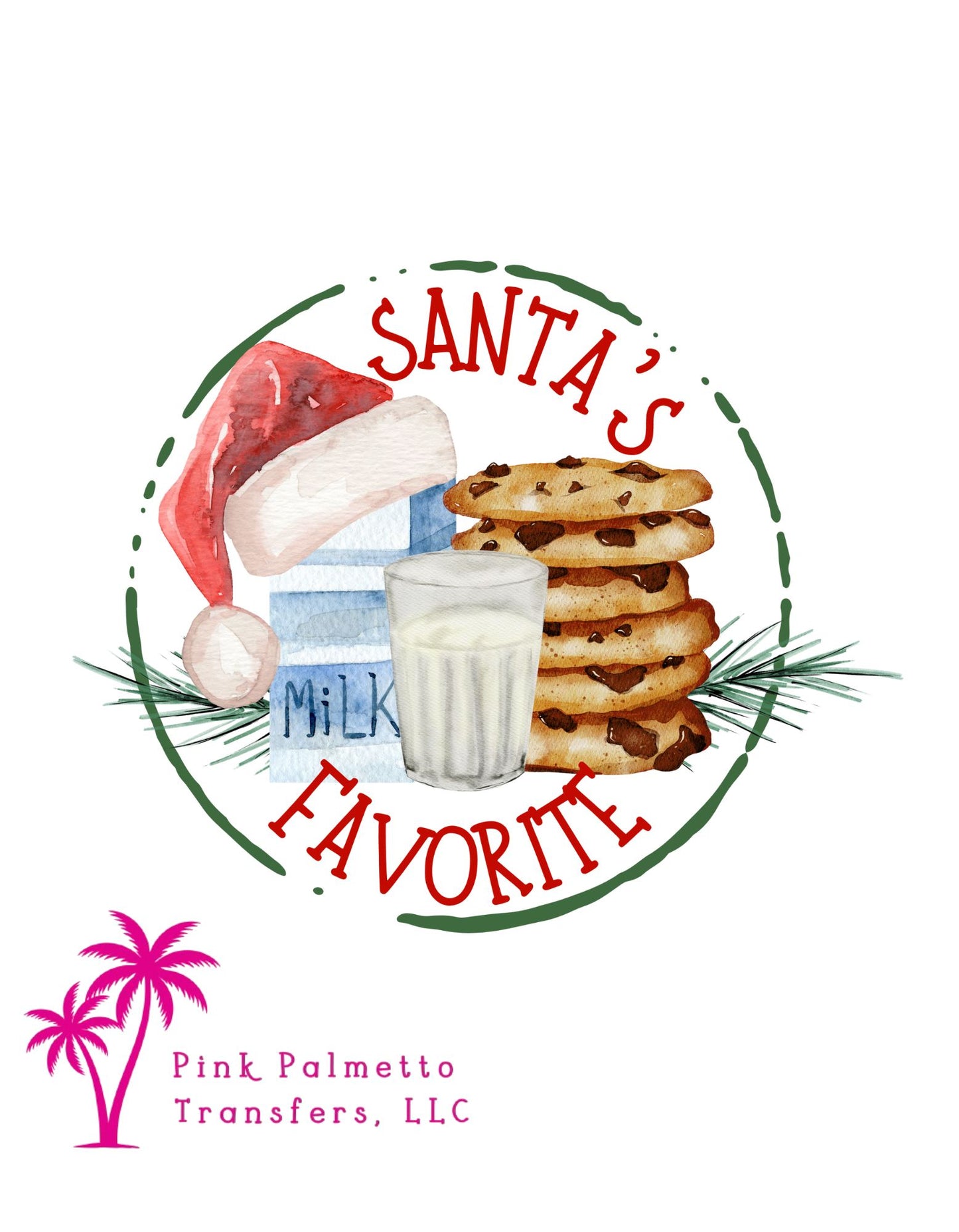 Santa's Favorite Cookies 12" DTF Transfer