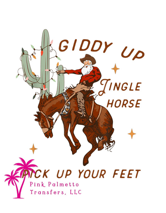 Giddy Up Jingle Horse 12" DTF Transfer