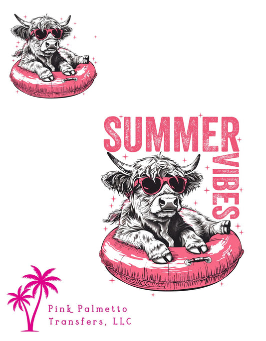 Cow Summer Vibes 4" and 12" Bundle DTF Transfer