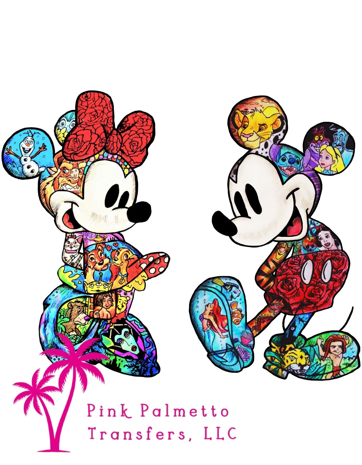 Mickey and Minnie Character 12" DTF Transfer