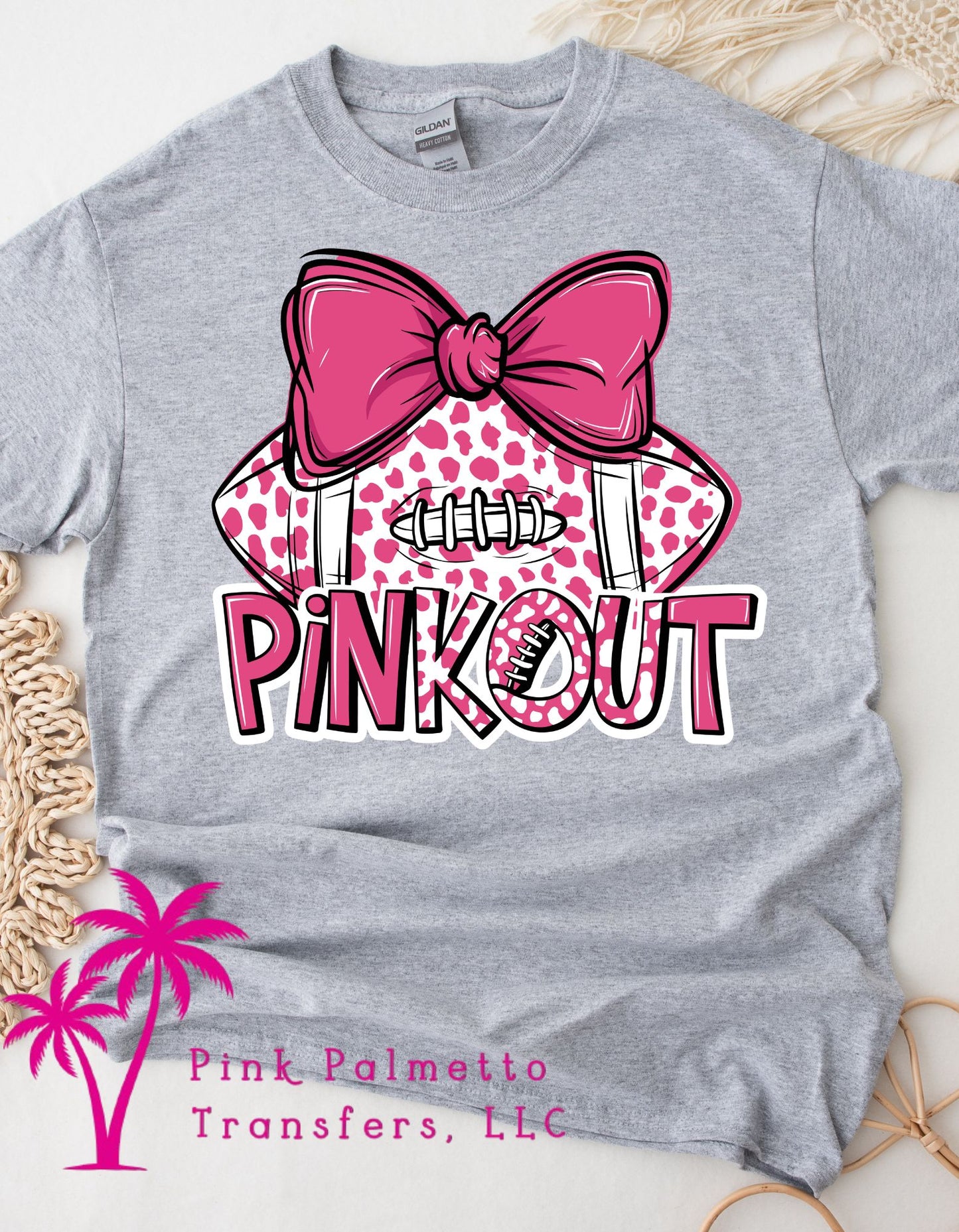 Pink Out Football Bow Tshirt