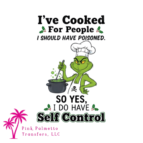 Custom Grinch Cooked for People 12" DTF Transfer