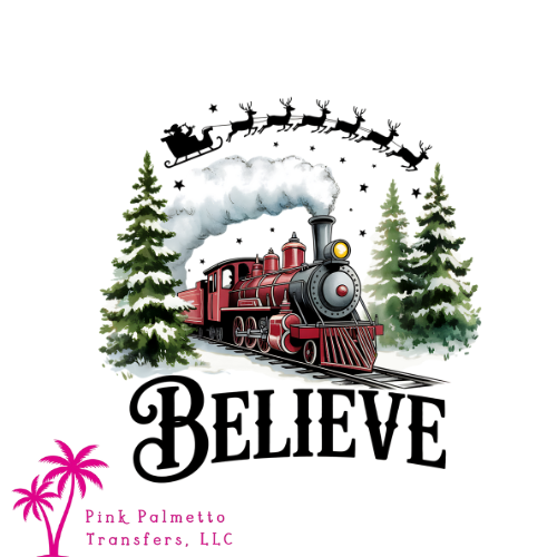 Believe Train 10" DTF Transfer