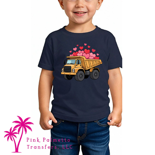Dump Truck Hearts Youth Tshirt